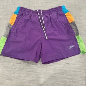 Hobie vintage purple color block swim trunks size XL